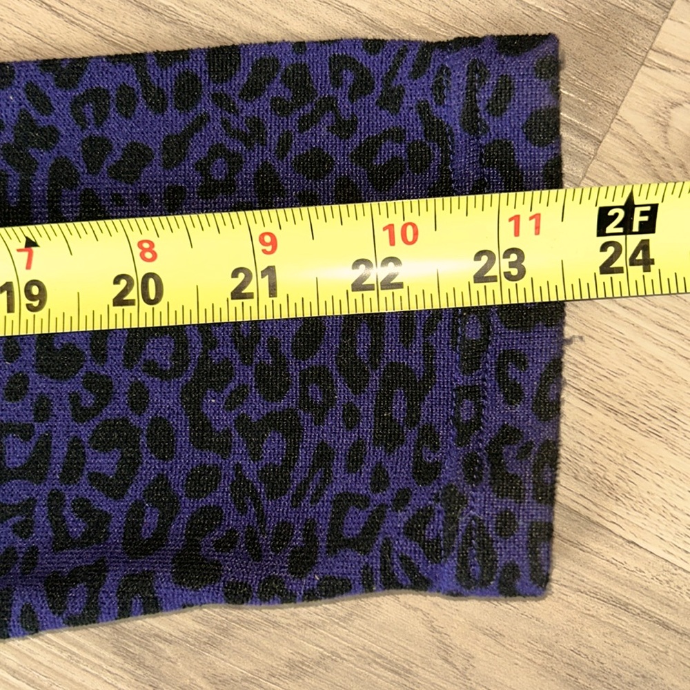 Mario Serrani Italy Animal Print Purple Black Tunic Top XL Lightweight Career - Picture 13 of 15